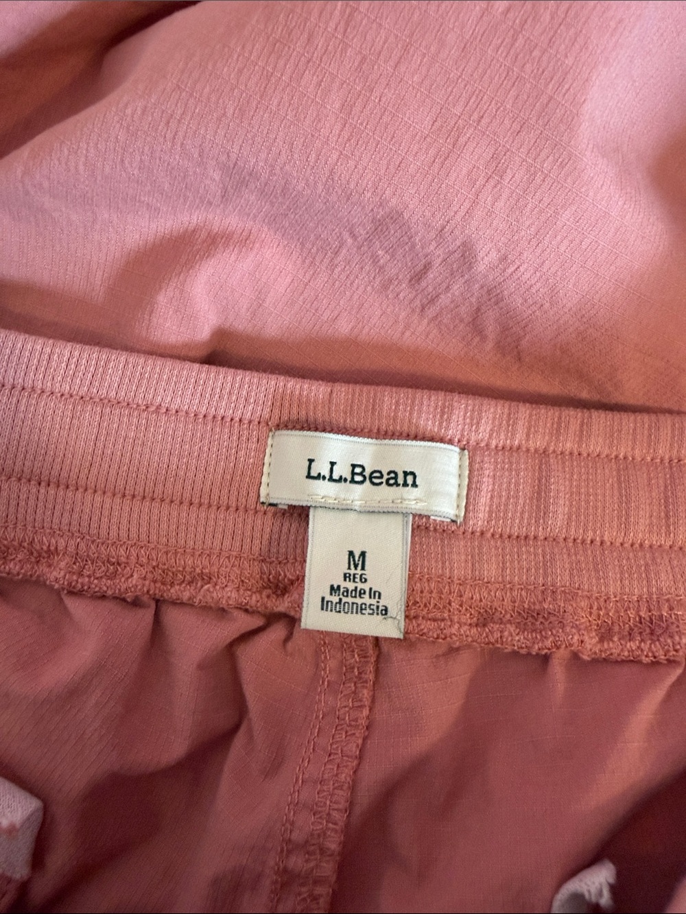LL Bean Women’s Pink Ripstop Pants Pull On Drawstring Mauve, Size Medium - Picture 7 of 10